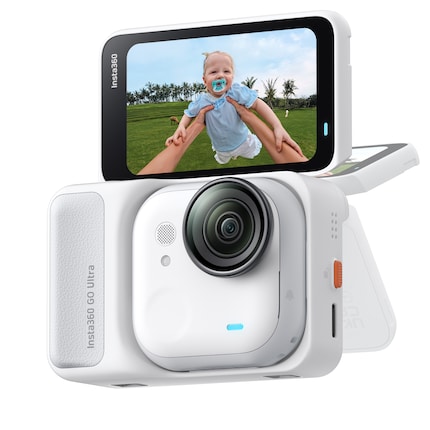 Die Insta360 Go Ultra mit Action-Pod-Erweiterung.