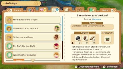 Wenn mein Basar sich auf einem entsprechenden Level befindet und ich Aufträge von NPCs erfülle, schalte ich ihre Verkaufsstände für den Eigengebrauch frei.