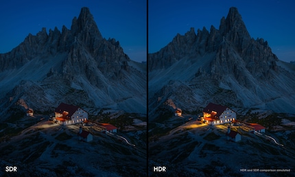 Une illustration doit montrer comment le HDR apparaît sur un écran compatible par rapport au SDR.