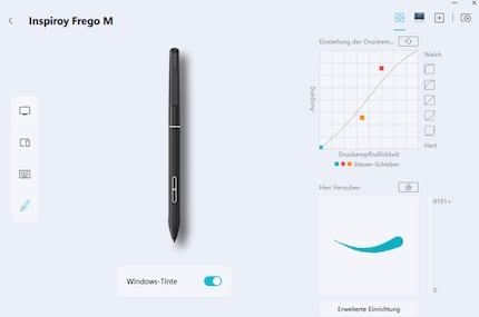 Die Software von Huion ist übersichtlich.