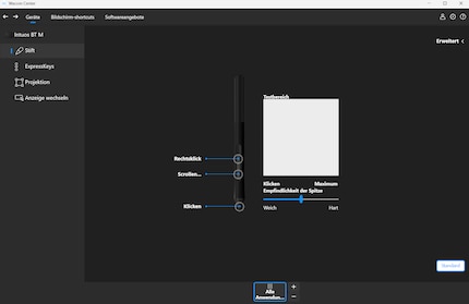 So sieht die Software von Wacom aus.