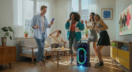 The speakers offer many connections, stable batteries and LEDs.