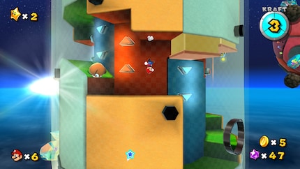 Viele Levels spielen mit der Schwerkraft.