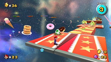 Die Levels sind mit rund fünf bis zehn Minuten Spielzeit pro Stern kurz gehalten – in dieser Hinsicht erinnert «Galaxy 2» an Handheld-Games.