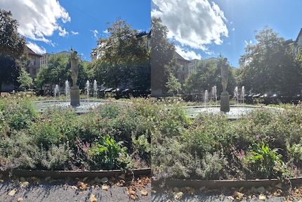Samsung rechts macht die Bilder auf den ersten Blick etwas verwaschen. Die Details gefallen mir dafür besser.
