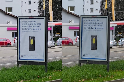 Dafür kann ich mit dem Samsung-Foldable rechts dank optischem Zoom besser ans Motiv heran.