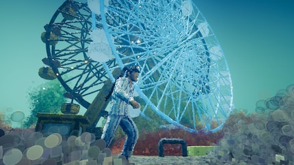 Das Riesenrad verwandelt die von mir «gesäuberten» Levelabschnitte in Pixelchaos zurück.