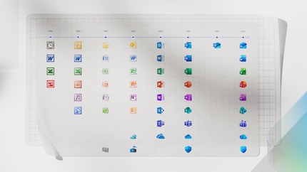 Over two decades of design history: Microsoft's Office icons in transition from 2001 to 2025.