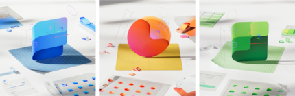 Design in motion: Microsoft's Fluent principles focus on curves, colour and abstracted function.