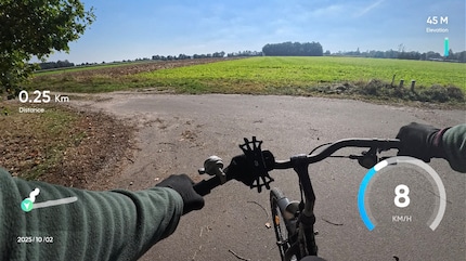 Stats-Overlay bei einer Aufnahme mit GPS-Daten via Insta360-App.