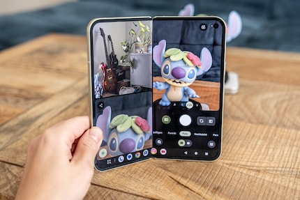 Dank neuem Feature in der Kameraapp sehe ich links bereits gemachte Fotos.