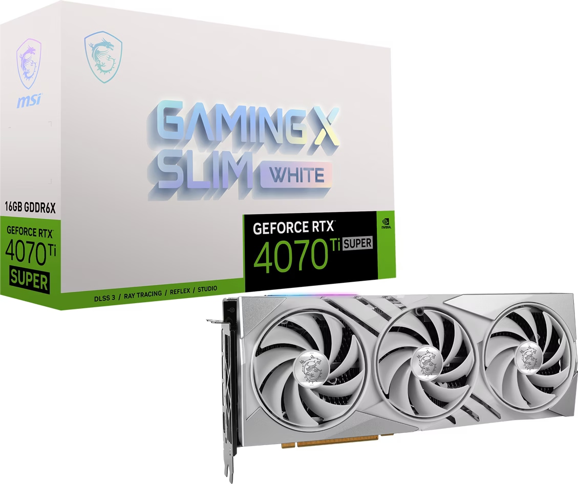 【MSI】4070TiSUPER 16G GAMING X SLIM WHITE MSI GeForce RTX 4070 Ti SUPER GAMING X SLIM White - buy at Digitec