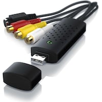 CSL USB Audio Video Grabber, Video Audio Wandler, VHS, Videoadapter zur Nachbearbeitung, für Windows 11 (USB 2.0, analoges Fernsehsignal)