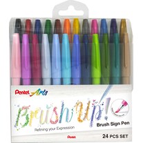 Pentel Brush Sign Pen (Mehrfarbig, 24 x)