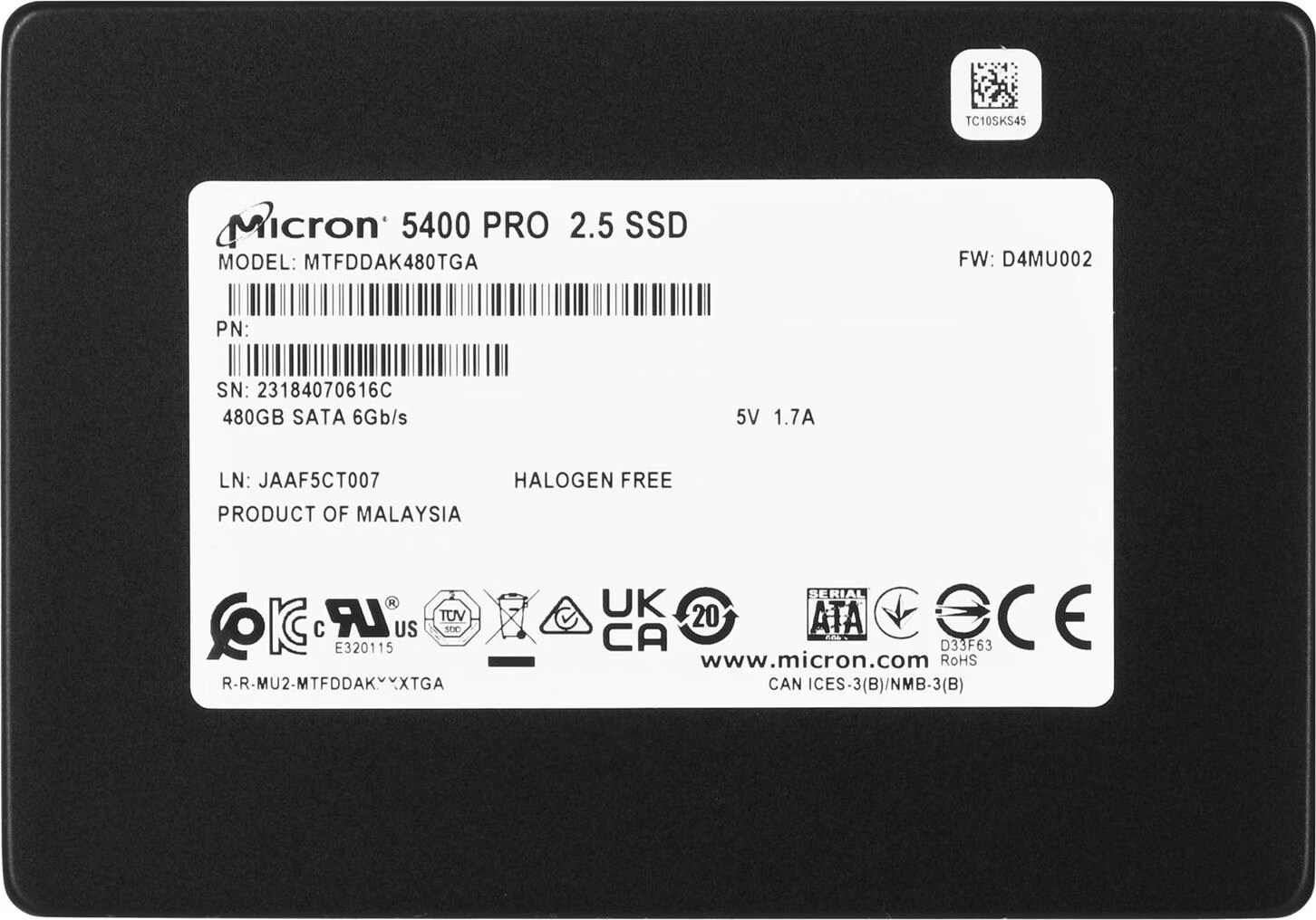 ③-WA249-Micron SATA 1TB SSD 2.5 1点 0020d65a-8da7-4837-aba8-