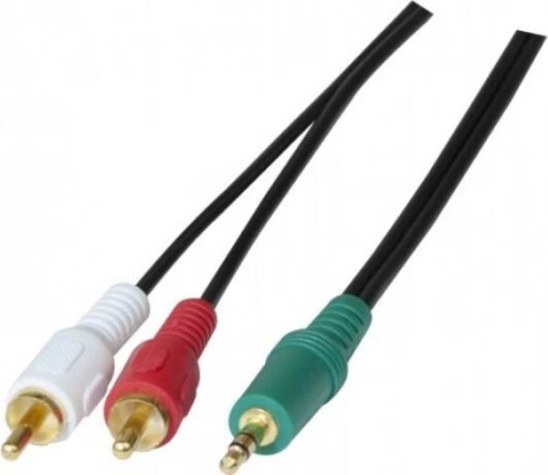 Exertis Connect Câble audio, prise jack stéréo 3,5 mm / 2x RCA, 3.0 m
