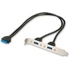 Lindy Adattatore staffa slot USB 3.0, 2 x USB 3.0 tipo A accoppiamento (0.40 m, USB 3.0)