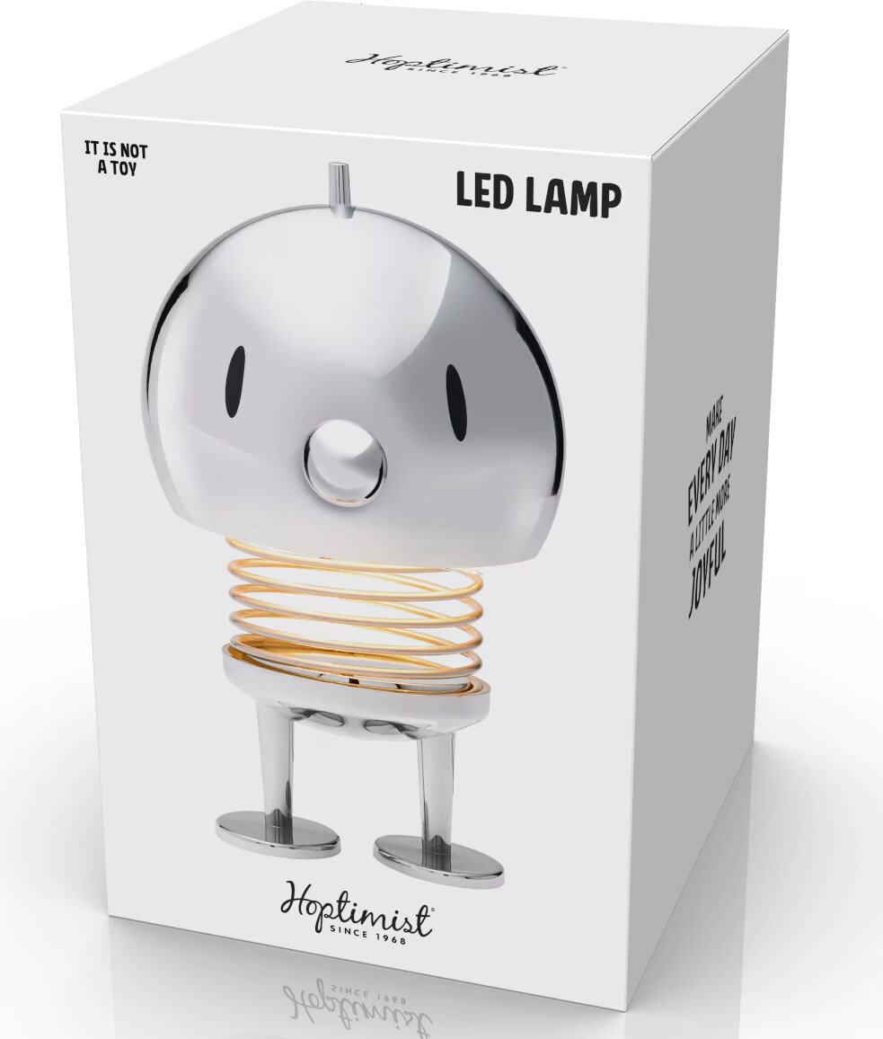 Lampe LED Hoptimist Soft XL Choco - 15x15x23 Cm, Sans Fil, Tactile - Ambiance Chaleureuse, Design Souriant