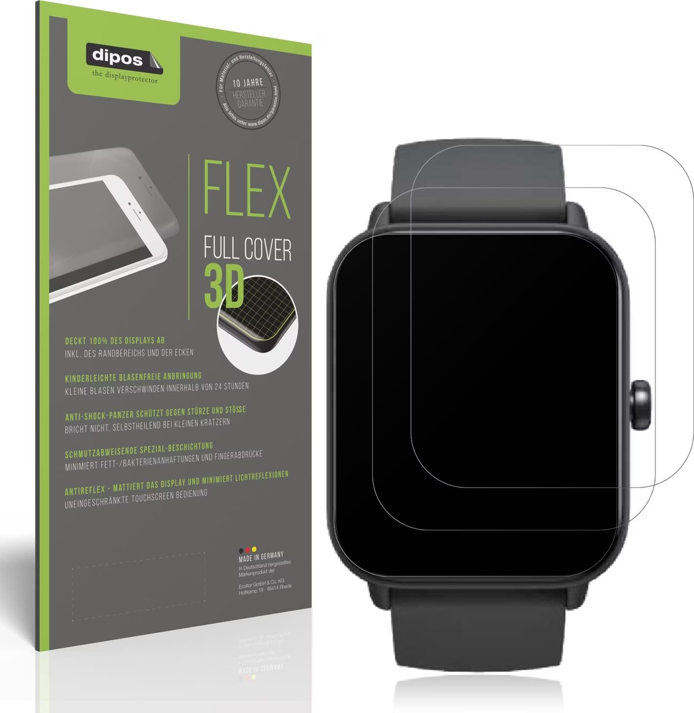 Pellicola Protettiva per Umidigi Uwatch Protezione Vetro Flessibile 9H dipos