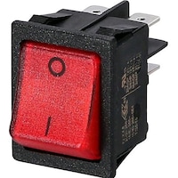 interBär Built-in rocker switch 30x22 16 A black Rocker illuminated red