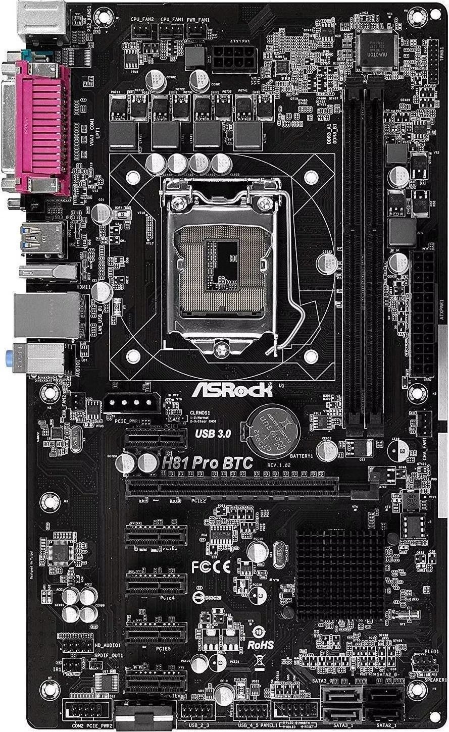ASRock H81 PRO BTC R2.0 ATX LGA1150 ASRock H81 Pro BTC R2.0 - arhiviran -  VipHouse