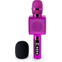 Bigben PARTY BTMIC - Microphone + haut-parleur sans fil avec effets lumineux - rose