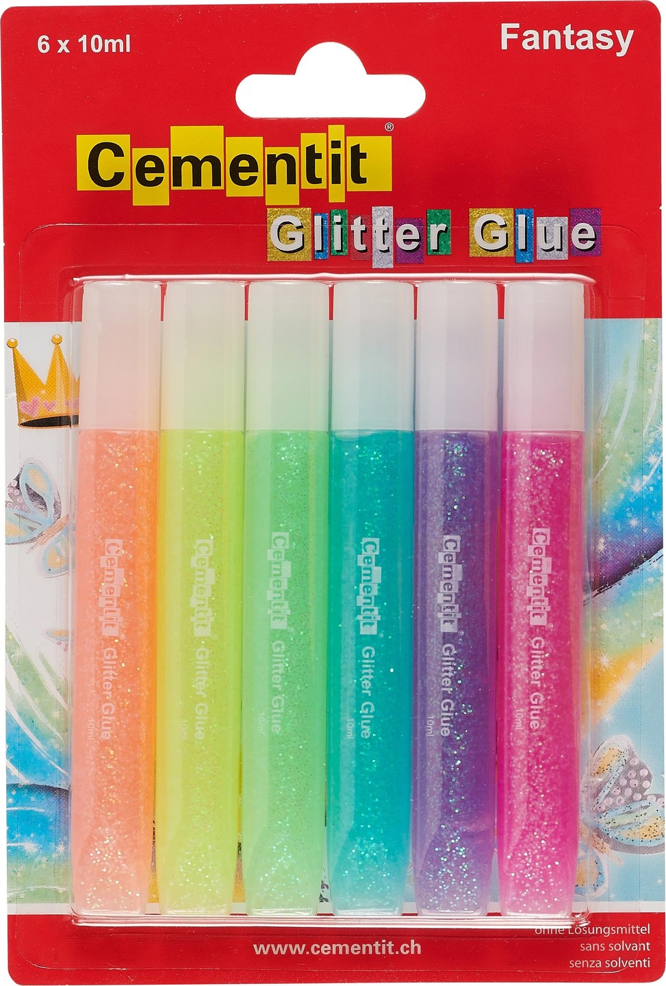Cementit Cementit Glitter Glue Fantasy Blister à 6 x 10ml (100 g, 60 ml ...