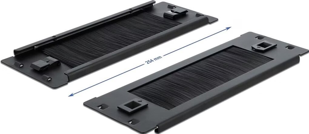 Guide-câbles ROLINE 10 Pouces Avec Brosse 0,5U - Gris - Pour Armoire Réseau/serveur