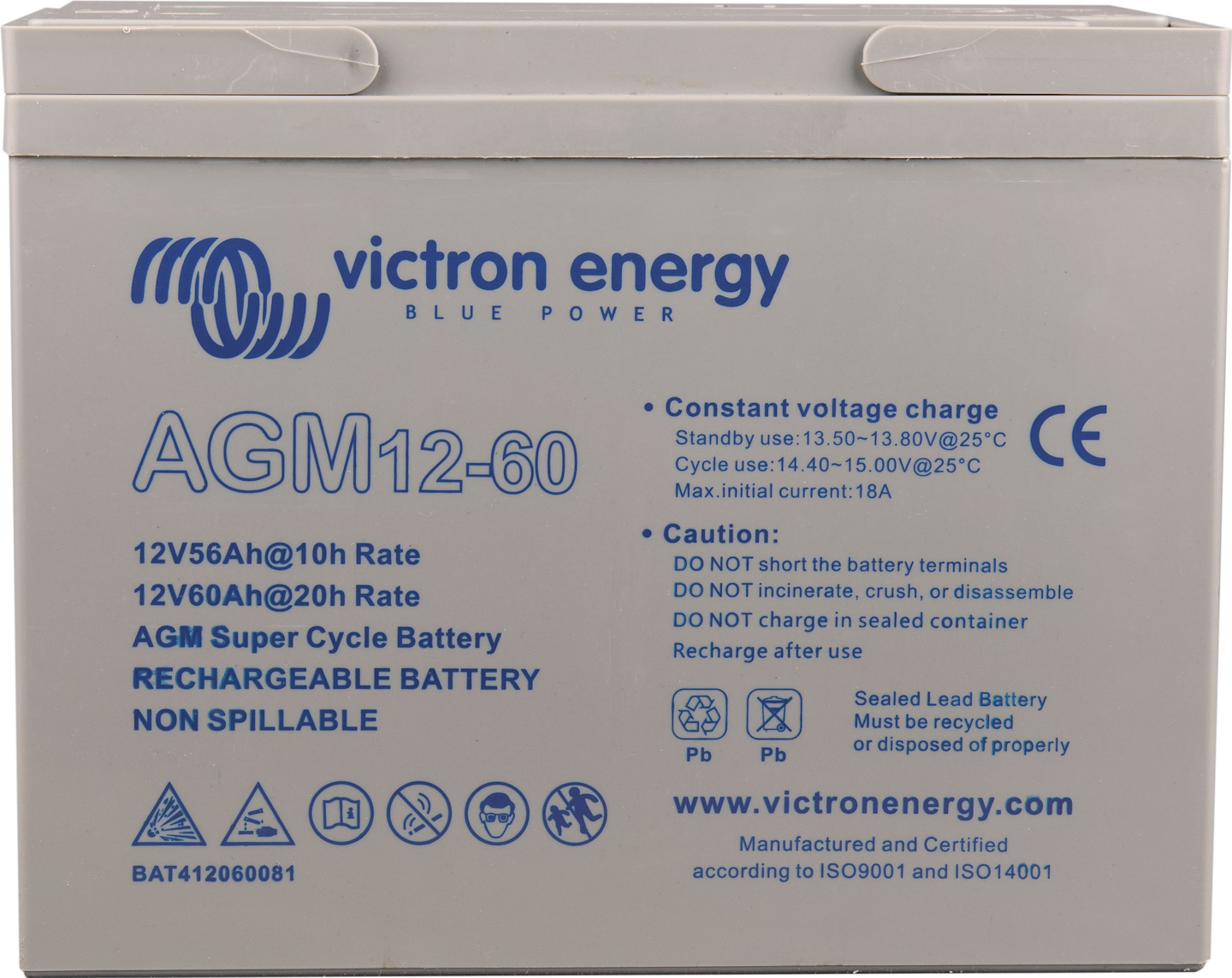 Victron Energy 12V/60Ah AGM Super Cycle Batterie M5 (12 V, 60 Ah) digitec