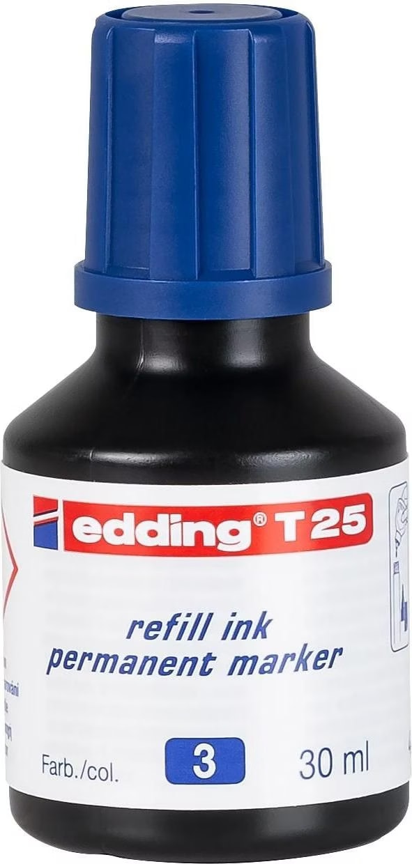 Recharge D'encre Noire Edding T25 30 Ml | Pour Marqueur Permanent, Fabriqué En Allemagne