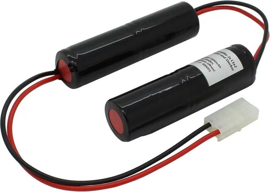 XCell Notleuchtenakku NiCd 4,8V 1800mAh 2x L1x2 Sub-C mit 200mm