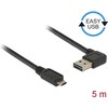 Delock USB2.0-Kabel Dual Easy A-MicroB: 5m,schwarz (5 m, USB 2.0)