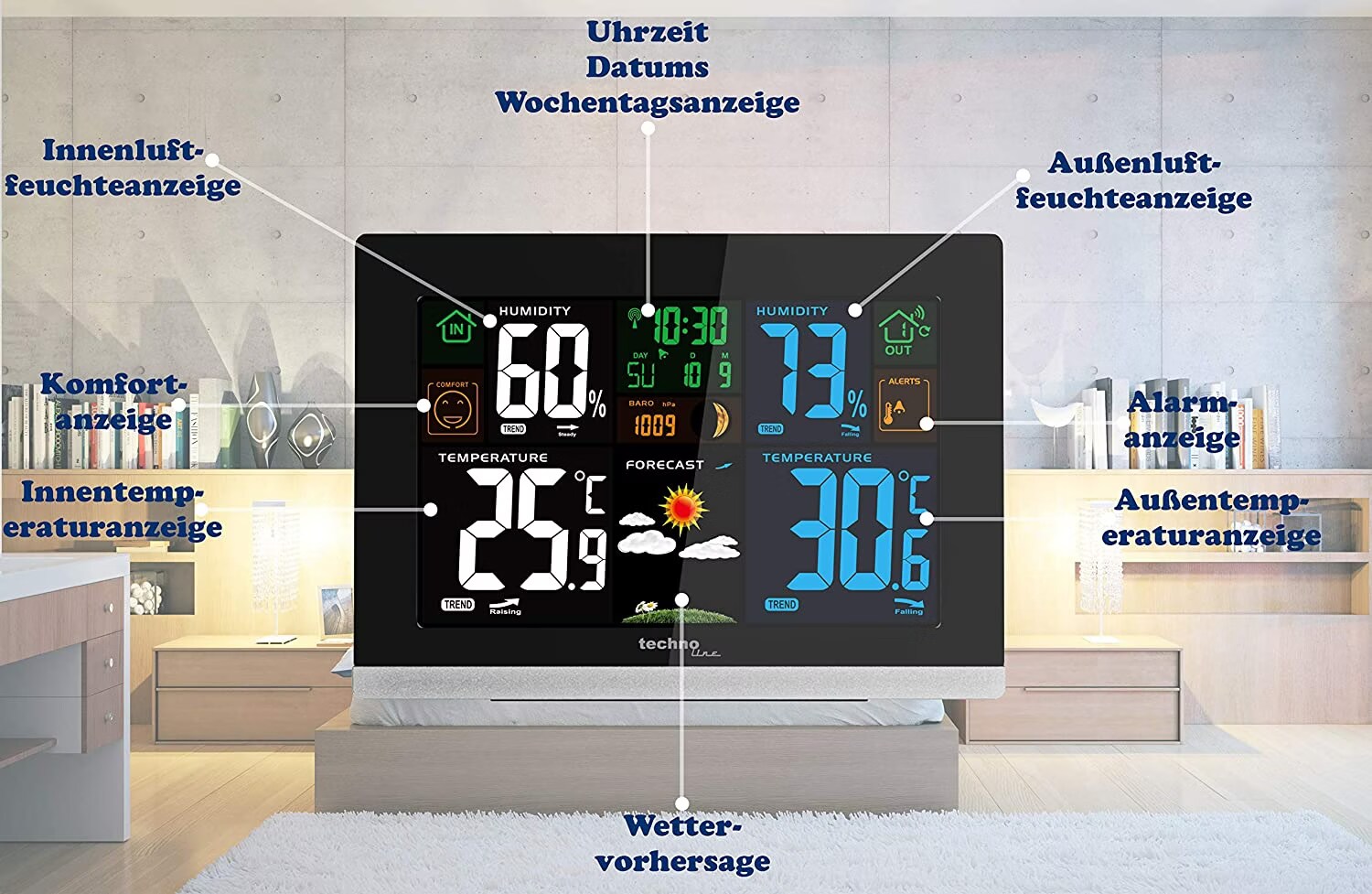 Technoline WD 2900 – Station Météo Par Satellite Avec Prévisions Sur 4 - Foto 12
