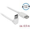 Delock USB2.0 cable Easy A-A: 0.5m, white (0.50 m, USB 2.0)