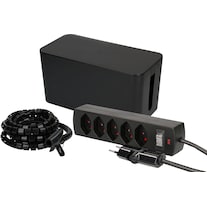 Max Hauri Cable Home Kabelmanagement Set: Box klein + Safety-Line + Spiralschlauch