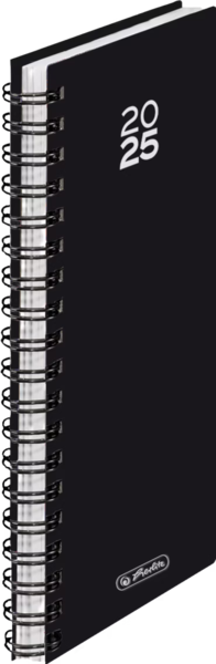  Herlitz Spiralkalender Folie 2025 schwarz 144 Seiten, 1 Woche= 2 Seiten 