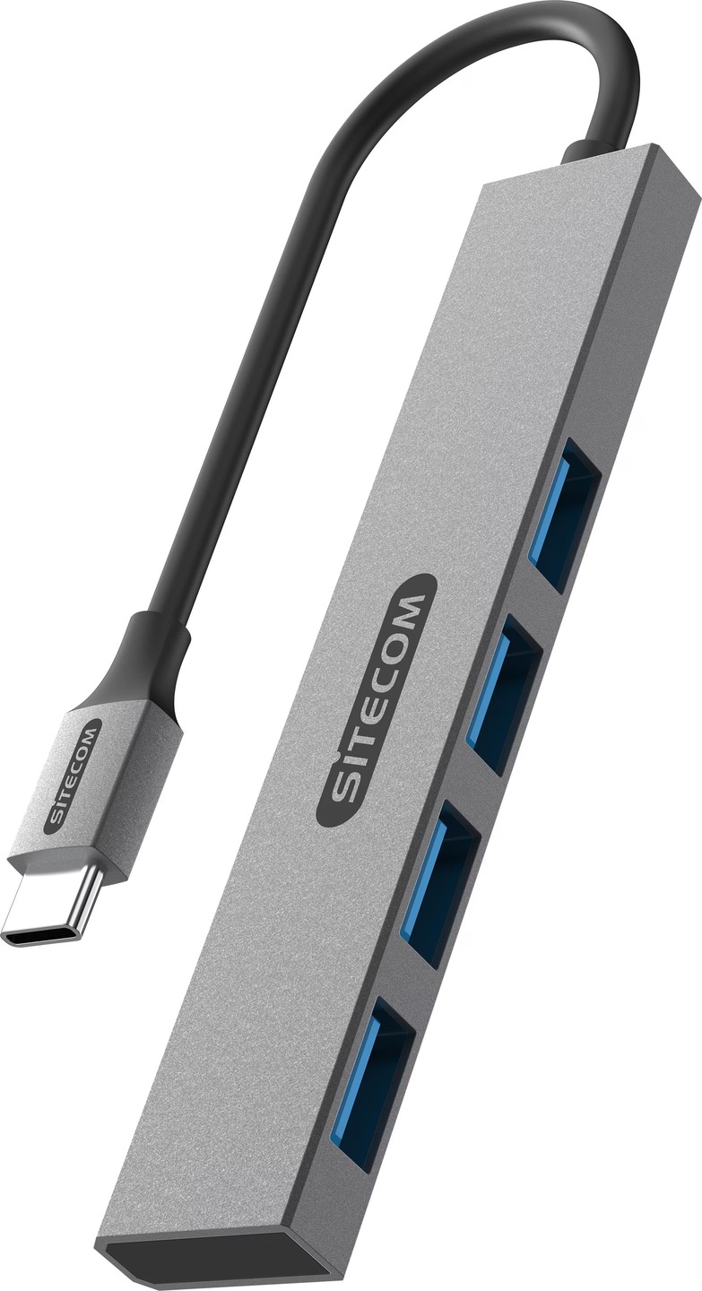 Sitecom CN-080 Travel Hub | USB 2.0 A 4 Porte | Hub Compatto Da Viaggio Per Notebook | Nero