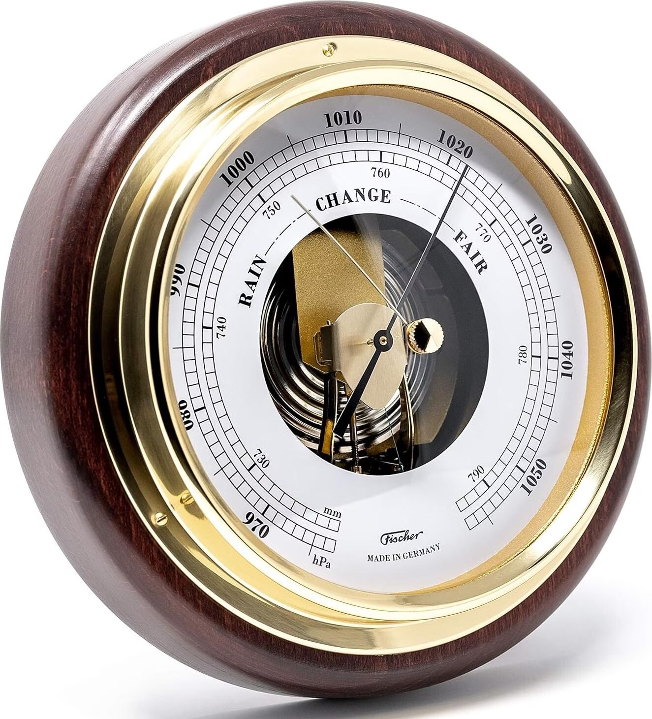GardenMate Weerstation analoog 3 in 1 roestvrijstalen frame 14 cm - barometer thermometer hygrometer
