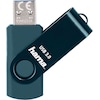 Hama USB flash drive Rotate, USB 3.0, 256GB, 90MB/s, petrol blue (256 GB, USB Type A, USB 3.0)