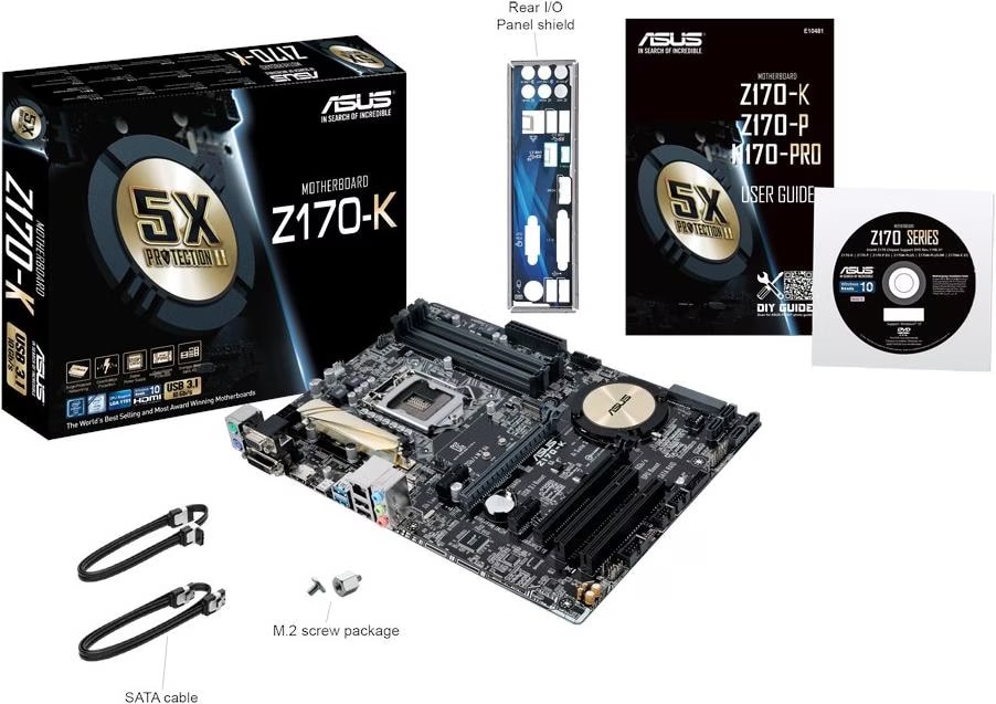 ASUS Z170-K+core i5 6600k+メモリ16GB