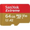 SanDisk MicroSD Extreme A2 avec adaptateur SD (microSDXC, 64 Go, U3, UHS-I)
