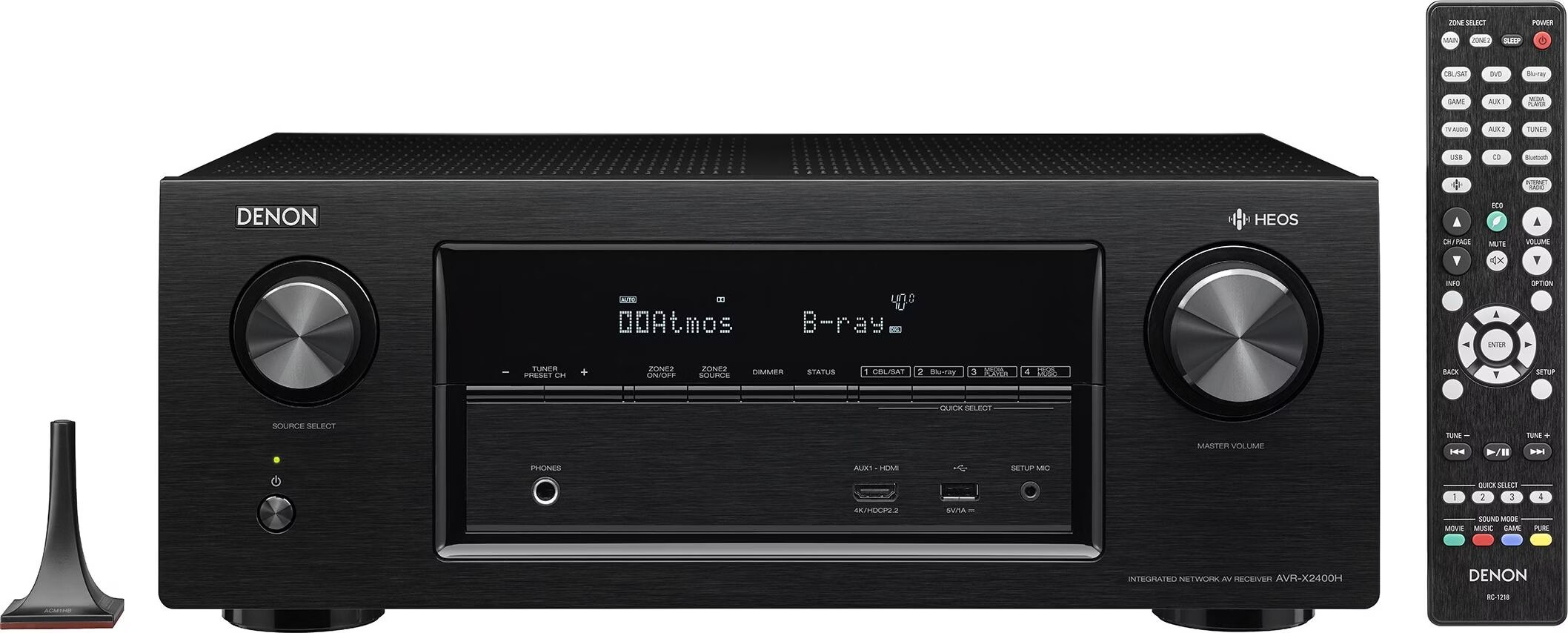 アンプ DENON AVR-X2400H AVR-X2400H - 7.2 Ch. 95W 4K AV Receiver with HEOS® Built-in