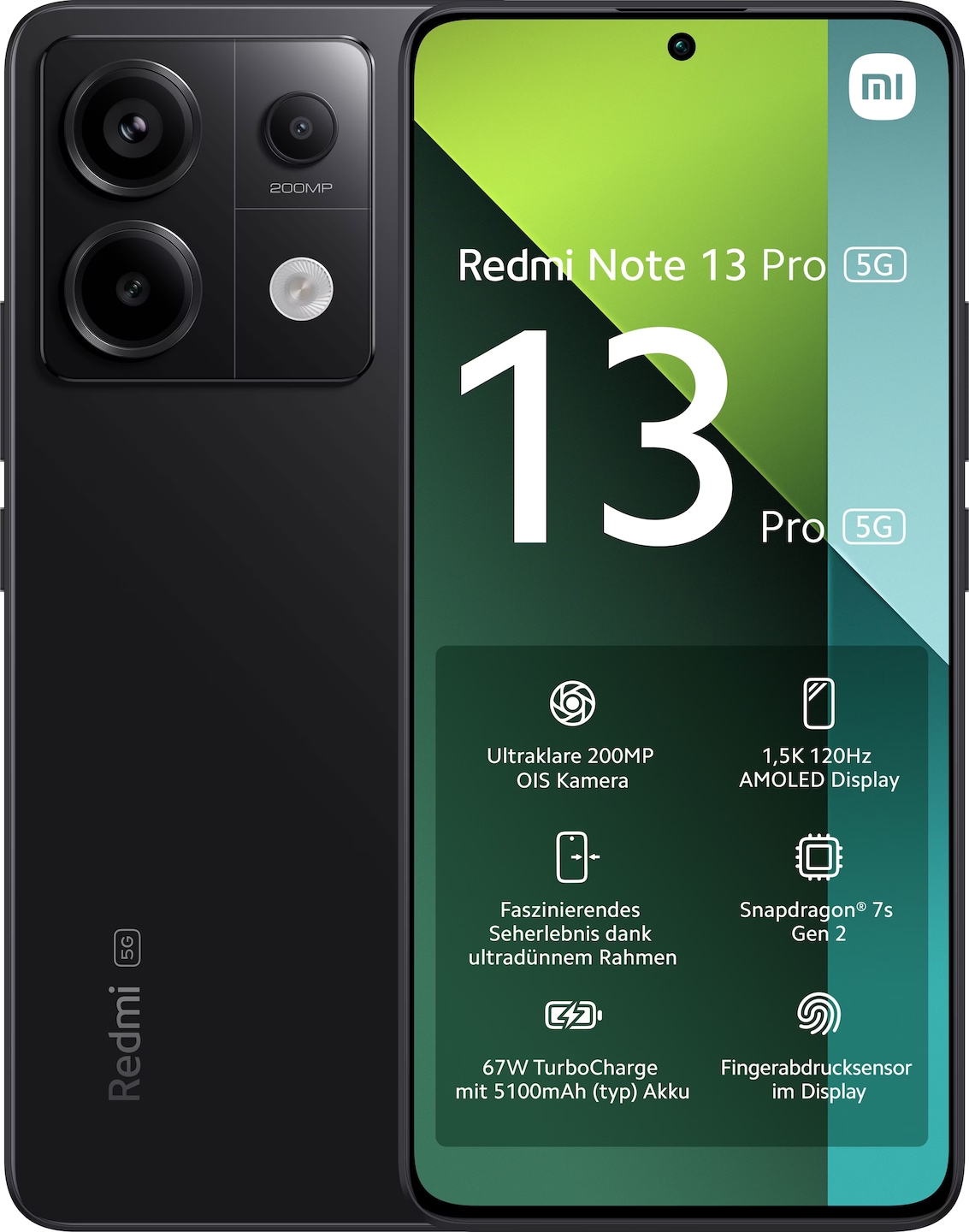 Xiaomi Redmi Note 13 Pro 5G (256 GB, Midnight Black, 6.67", Dual SIM