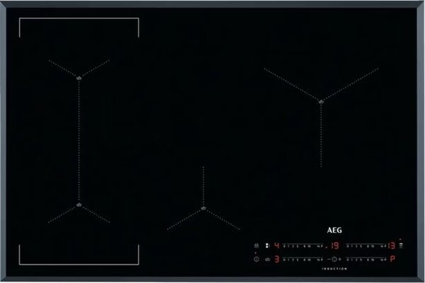 AEG IAE84421FB, Zwart, Ingebouwd, 80 cm, Inductiekookplaat zones, Glas ...