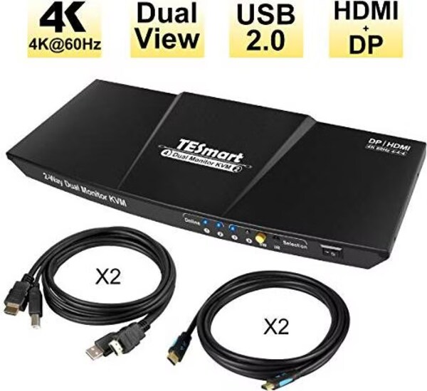 TESmart Dual Monitor KVM Switch buy at digitec