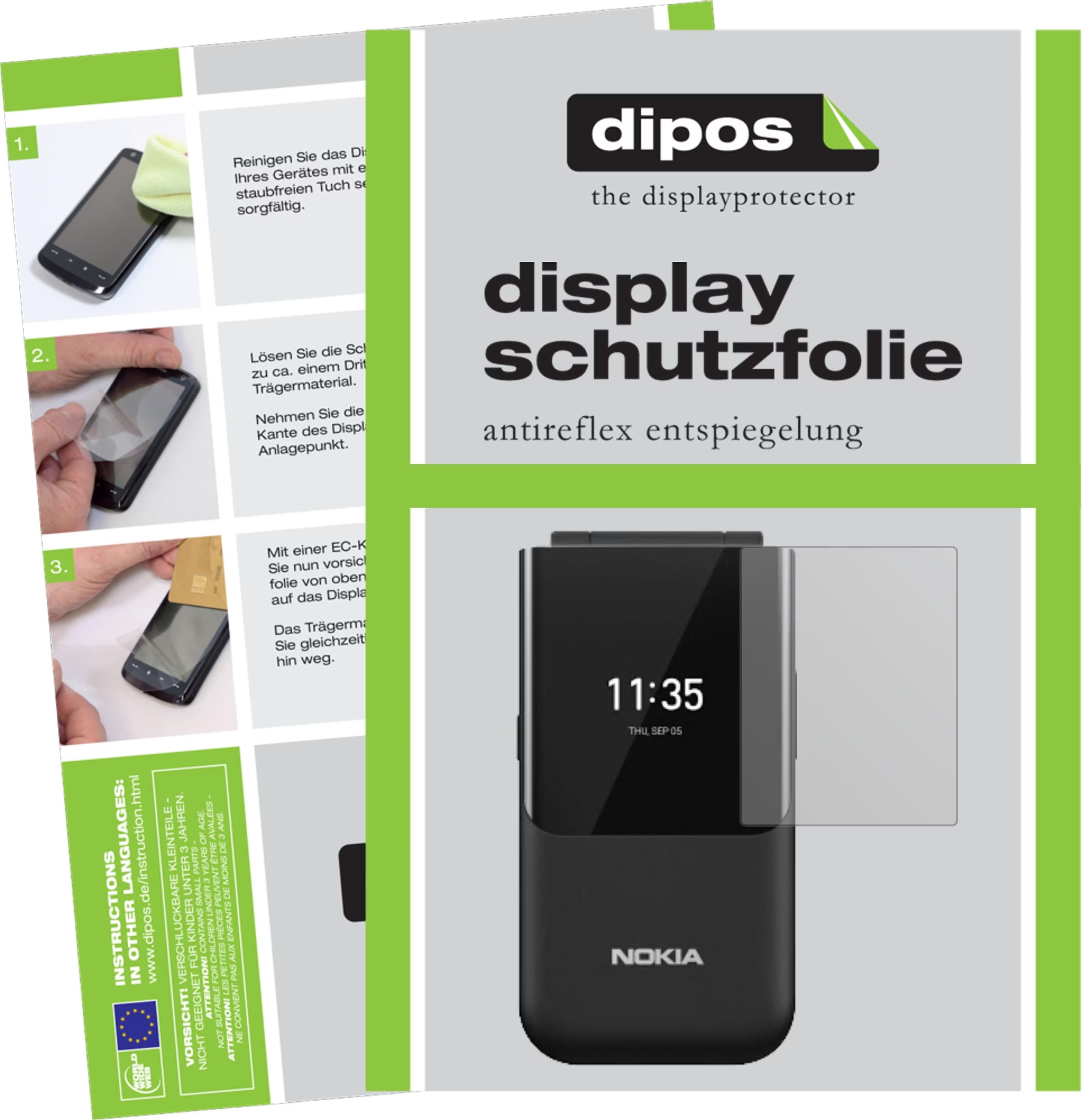 Dipos 2 Pellicole Protettive Per Nokia 8110 4G | Vetro Flessibile 9H Anti-Urto Con Garanzia 10 Anni