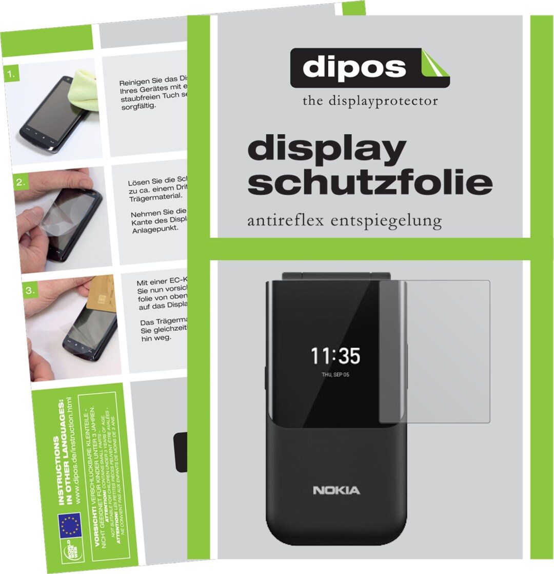 Dipos 2 Pellicole Protettive Per Nokia 8110 4G | Vetro Flessibile 9H Anti-Urto Con Garanzia 10 Anni