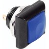 Velleman Mini pulsante quadrato in metallo con pulsante blu 1P Spst Off-(On)
