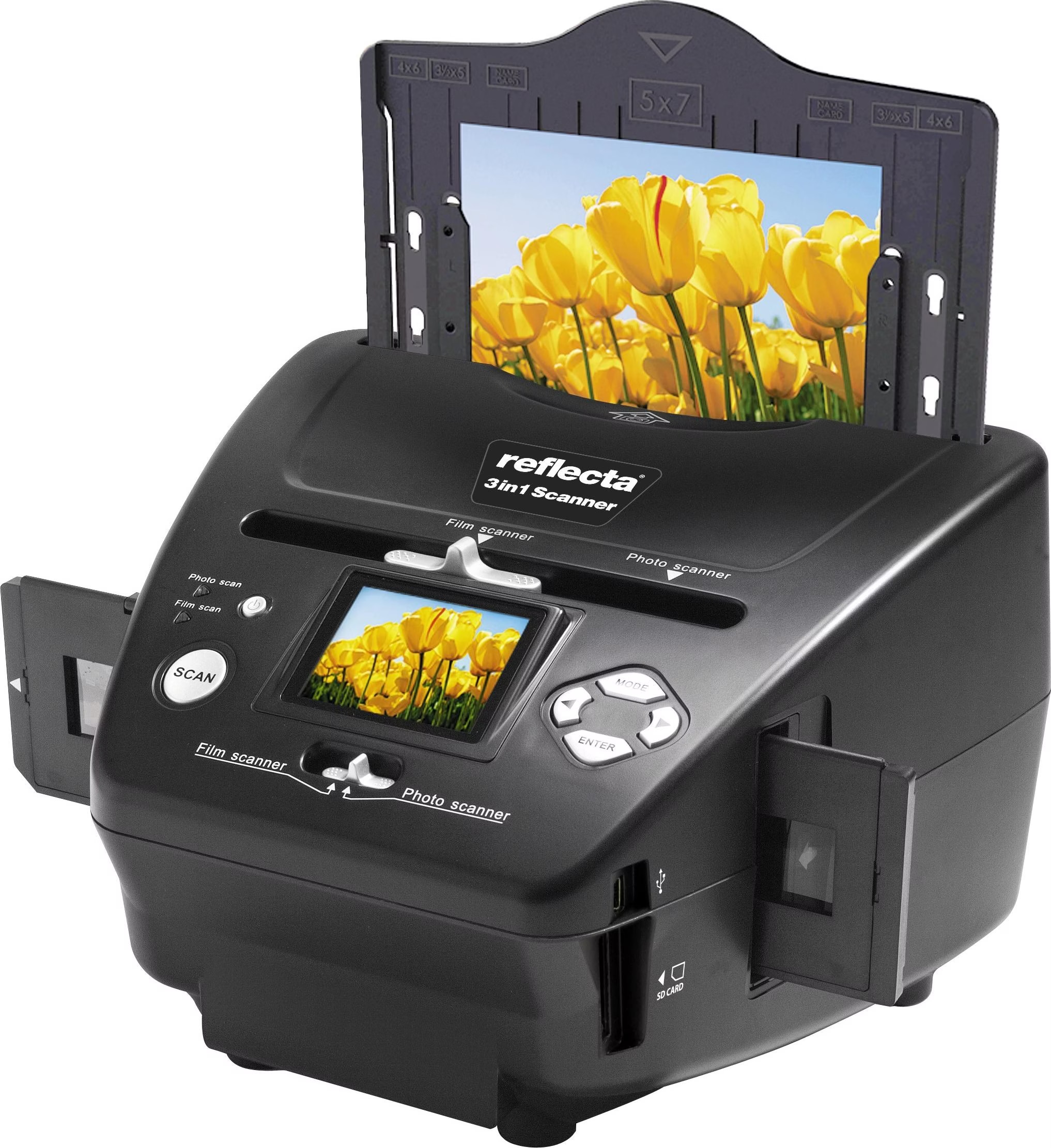 Scanner De Diapositives De Film Convertit 135 126 110 Diapositives De Films En Négatifs Couleur Noir Blanc Photos JPG 22 MP Avec écran LCD 2,0 Pouces, Conversion Rapide, Réglage