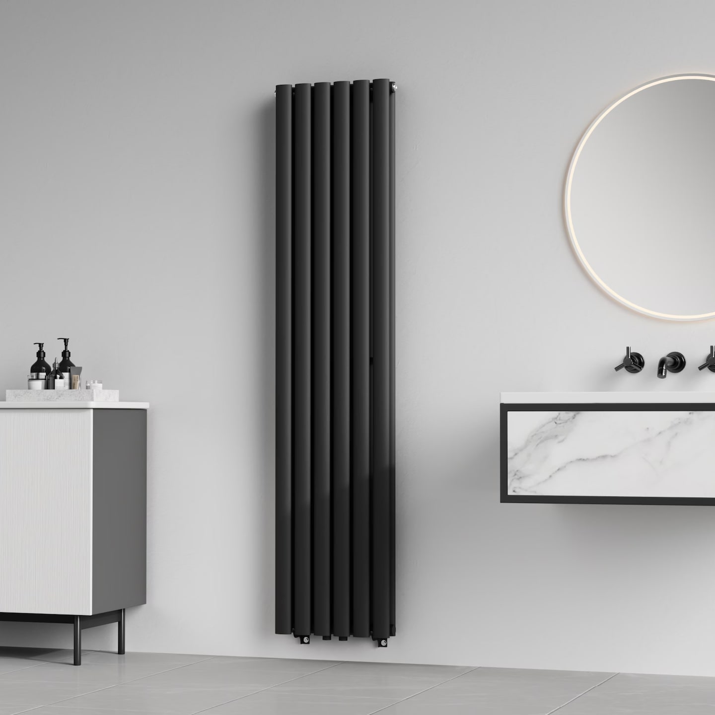 Radiador De Panel Nore De Diseño Monocapa Tubular Acero 60x60 Cm Negro Neuhaus